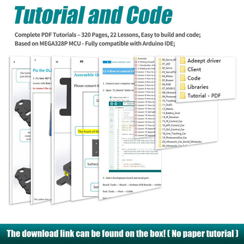 Mecanum Wheel Arduino Robot Kit tutorial and code overview for learning and hands-on projects with Adeept guide.