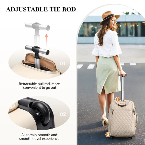 rolling laptop backpack for travel with adjustable tie rod and wheels designed for smooth travel experience