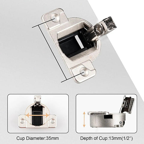 Soft Close Cabinet Hinge Set For Kitchen Cabinets With Precision Fit And Silent Operation, No Tilt Design Detail View