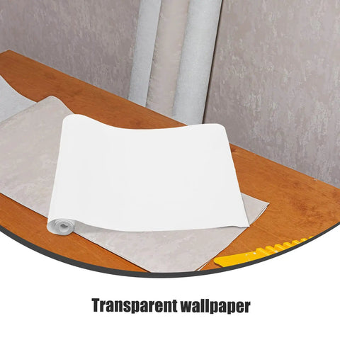 Slick Clear Peel And Stick Wallpaper For Kitchen Countertops And Bathroom Vanities Waterproof Self Adhesive Contact Paper Removable Cabinet Wrap One Roll on a wooden surface.