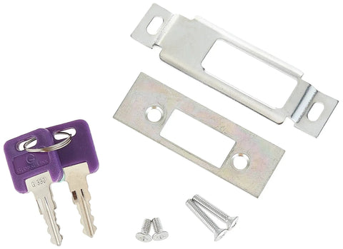 Standard RV Baggage Door Latch Kit With Lockable Security Universal Fit showing keys, plates, and screws