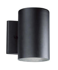 Textured Black LED Outdoor Wall Light With Integrated 3000K LED, Aluminum Wet Location Downlight view, cylindrical design