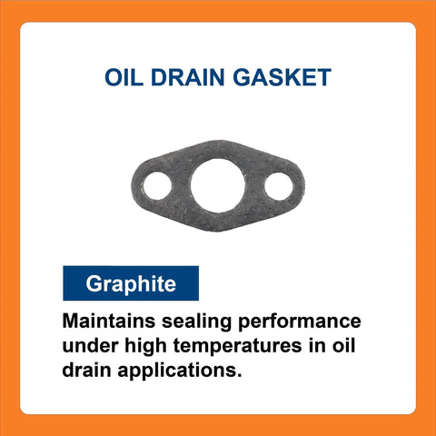 Oil drain gasket, graphite, front view
