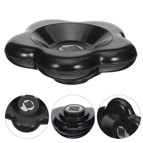 Two Pack Black Bakelite Handwheel Valve Handles For Outdoor Spigot And Hose Bib, 60mm Diameter, 7x7mm Square Hole, detailed view