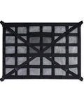 Extra Large Car Ceiling Cargo Net With Reinforced Mesh for Overhead Storage, showing black mesh and adjustable buckle straps