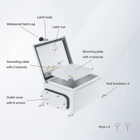 IP65 Weatherproof Metal Wall Mount Enclosure Box For Electrical Controls And Components with mounting plate and wall bracket
