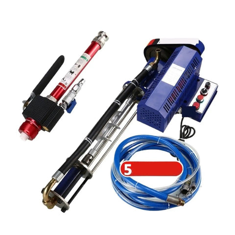 Heavy Duty 2800W Electric Paint Sprayer For Exterior Walls Putty And Stucco Grind Through Thick Mixes And Roll Smooth On Brick Or Concrete All Day Long, showing complete kit including spray gun and hose.