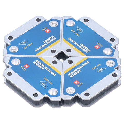Welding Magnetic Holder Kit 4 Pack, 28 Lb Pull Force, Angled Magnets At 45 90 135 Degrees For Steel Plate, Pipe, And Bar Positioning.