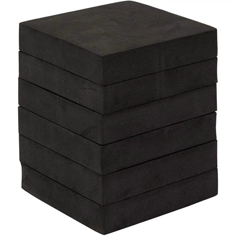 Pack of 6 black High Density Eva Foam Blocks For Washer And Dryer Quieting And Stabilization, Non-Marking Spacers, Vibration Pads