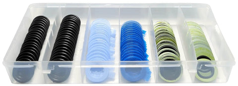 120Pcs 6 Size Oil Drain Plug Gasket Set For M12 M14 Engines Compatible With Ford GM Mazda in plastic organizer box