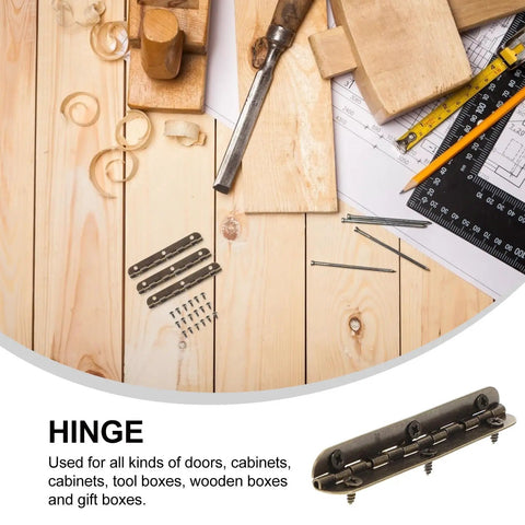 Heavy Duty Antique Small Box Hinges Pack Of Twelve With Six Hole Long Flush Cabinet Hinges for woodworking projects