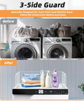 Magnetic Laundry Guard 24 Inch Countertop Shield for Washer and Dryer, Heavy Duty Powder Coat Steel, White, Installed View