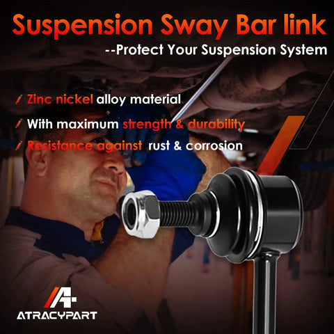 Front Sway Bar End Link Set - 2 Pack Fit For Hyundai Santa Fe 07-12 And Veracruz 07-12, Kia Sorento 11-13, Saturn Aura 07-09, Ion 03-07, Pontiac Pursuit 05-06 - Easy Bolt-On Suspension Upgrade For A Smoother Ride. zinc nickel alloy front sway bar end link