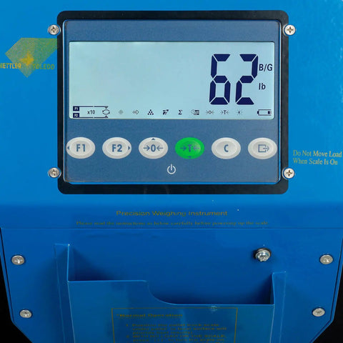 Heavy Duty Low Profile Pallet Jack Scale Truck Built Tough For Serious Payload Jobs Featuring Integrated Digital Weight Meter display.