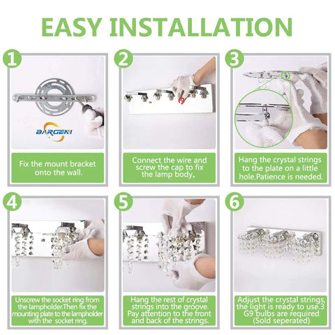 Easy installation guide for 3 Light Vanity Light With Crystal Drops In Polished Chrome Finish Modern Silver Bathroom Wall Sconce Over Mirror Crystal Drops Bath Fixture For A Lit And Sleek Modern Bath