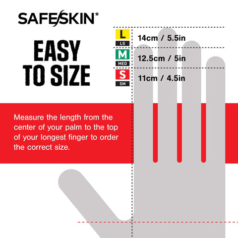 SafeSkin nitrile exam gloves, medium, 3.5 mil, 200-count, powder-free disposable gloves