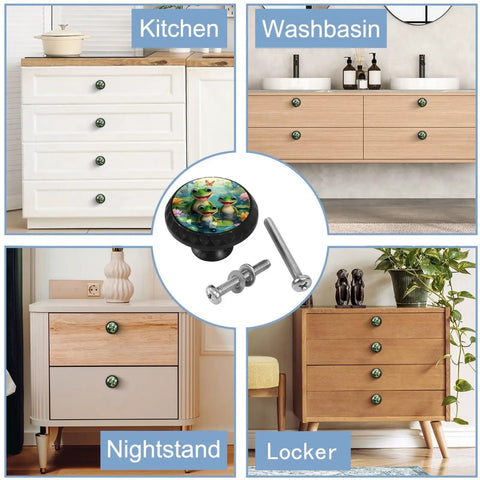 Fresh Crystal Glass Cabinet Knobs And Drawer Pulls Super Clean Kitchen Hardware Upgrade For Dressers Cupboards And Wardrobes Solid Modern Home Decor Setup 4 Pack displayed on kitchen and washbasin furniture.