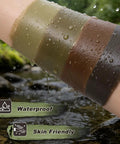 Waterproof Four Color Ranger Multi Terrain Camo Face Paint Kit With Tactical Black Coyote Brown Ranger Green Desert Sand on skin