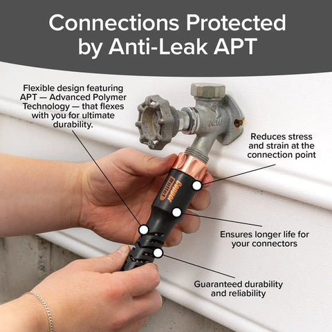 Connections of 50 Foot Expandable Garden Hose Featuring Tough Copper Blend Core And Adjustable 10 Spray Pattern Dial.