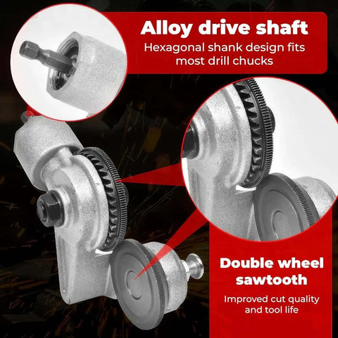 Turn Any Drill Into A Beast Of A Precision Sheet Metal Cutter With A High Efficiency Nibbler Attachment, alloy drive shaft detail