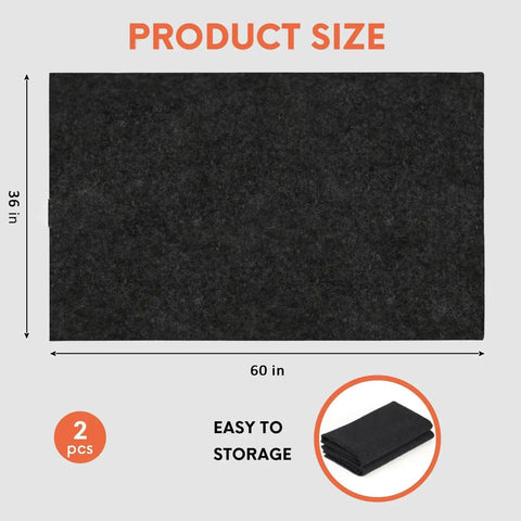 Two Pack 36 By 60 Inch Oil Spill Mat For Driveway And Garage Floor, Absorbent Polyester Oil Pad With 16 Tape Strips