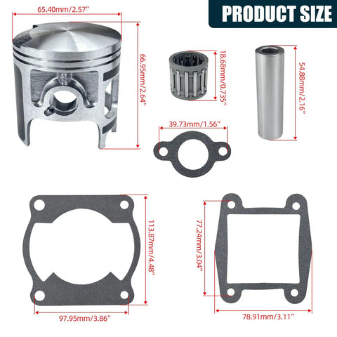 66mm Piston Rings Gasket Needle Bearing Spark Plug Top End Kit For Blaster 200 YFS200 Standard Bore 1988 To 2006 parts layout