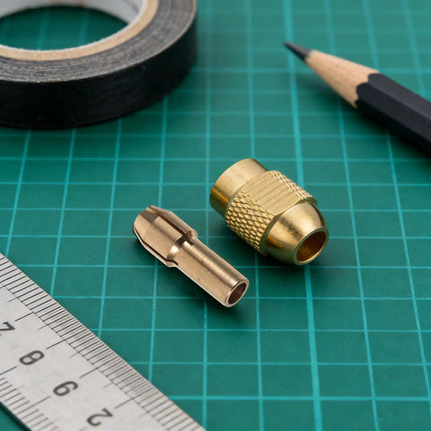 Ultimate 11 Pc Replacement Drill Chuck Collet Set With Copper Nuts Mini Bits High Rotary Tool Parts Heavy Duty 8mm Tail Universal Fit Upgrade, includes copper nuts and bits for effective tool use.