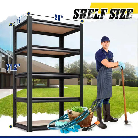 Heavy Duty 2 Pack Garage Shelving Units 71 Inch Tall 28 Inch Wide 12 Inch Deep Boltless Steel Racks With 3800 Lbs Total Capacity