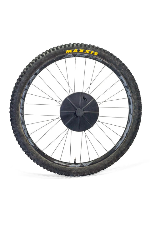 Mountain bike wheel with Travel Rotor Guard For Mountain Bikes Disc Rotor Protector To Keep 180 To 200 Millimeter Rotors Safe while on the go