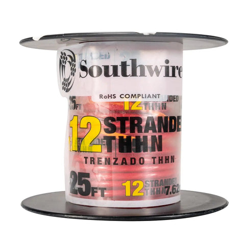 Heavy Duty Building Wire Stranded Copper 12 Gauge 1 Conductor 20 Amp 600 Volt 90 Degree Celsius PVC Jacket reel