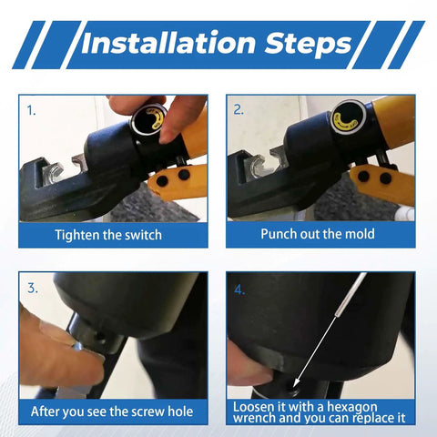 Installation steps for 6 Ton Hydraulic Wire Cable Lug Terminal Crimper Crimping Tool With 9 Dies, showing adjustments.