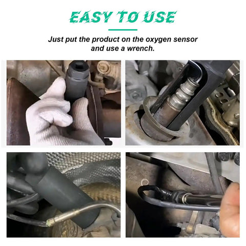 Oxygen Sensor Socket With Side Wire Cutout Half Inch Drive And Seven Eighths Inch 6 Point O2 Sensor Wrench Removal Tool in use