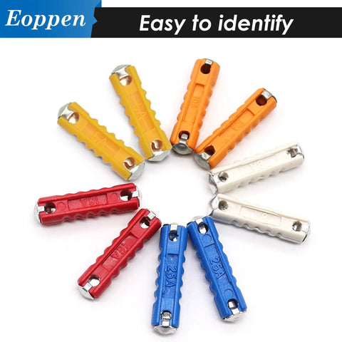 Top Shelf 200 Piece Torpedo Blade Fuse Assortment Kit with various colored fuses, measuring 25x6mm, for classic European auto repairs.