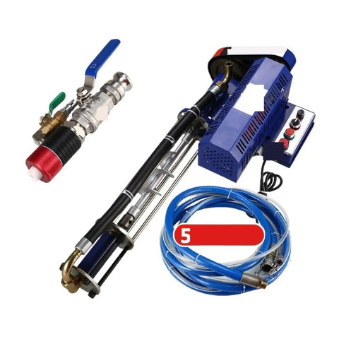 Heavy Duty 2800W Electric Paint Sprayer For Exterior Walls Putty And Stucco Grind Through Thick Mixes And Roll Smooth On Brick Or Concrete All Day Long kit including pump and hose.