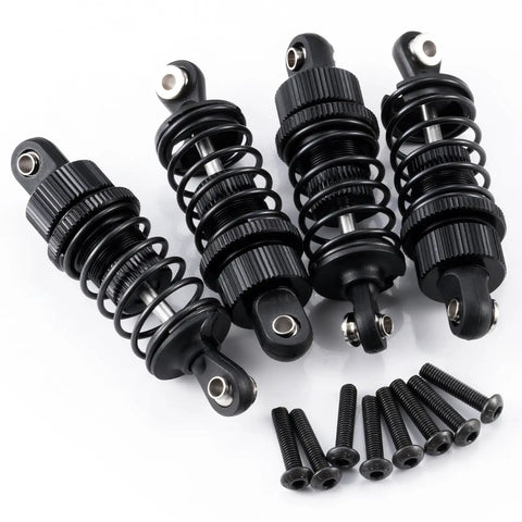 55mm Front And Rear Oil Filled Shock Absorber Damper Suspension Set For Tamiya TT02 with black aluminum shock bodies