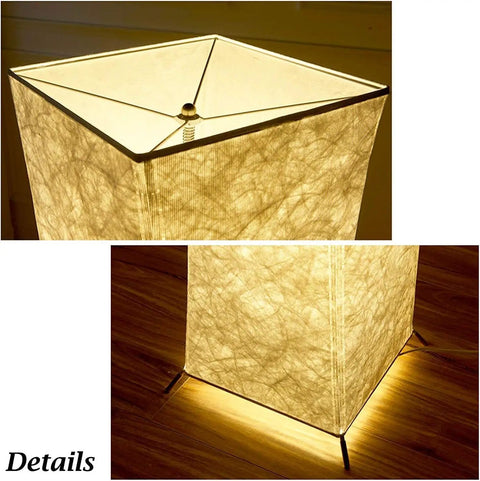 Close-up of fabric shade on Slim 52 Inch LED Floor Lamp With Fabric Shade Dimmable 3 Level Lighting Two Included Bulbs