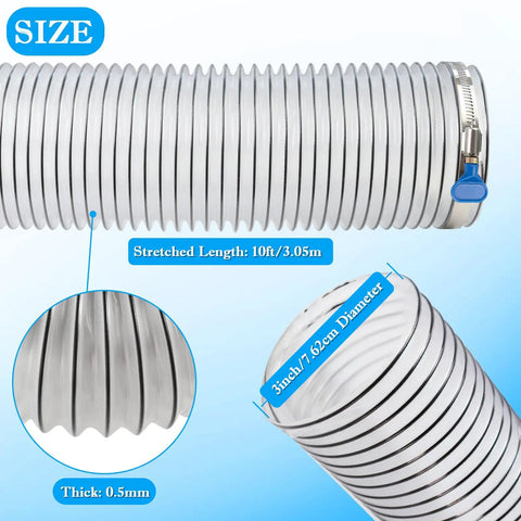 Top Shelf Pvc Dust Collection Hose For Serious Woodworker Shop Grind Heavy Duty Industrial Vacuum 3 Inch Diameter 10 Feet Long.