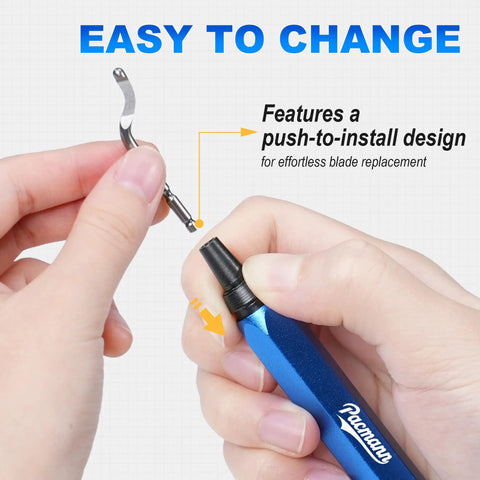 Pro Grade Deburring Tool Kit With 11 High Speed Steel Blades And A 360 Degree Rotary Head blade installation