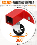 2 Ton Folding Hydraulic Engine Hoist With 4400 Lbs Max Lift, Cherry Picker Shop Crane, showing 360-degree swivel caster