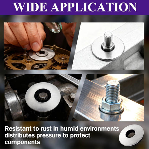 Ranstac #10x9/16 stainless steel bonded sealing washers; collage showing washer with bolt, installed and closeup views.