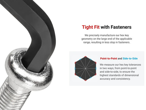 Close-up of Short Arm Ball End Hex L Key Set with tight fit in fastener, focusing on precision and accuracy.