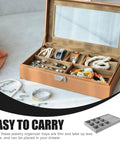Slick Velvet Jewelry Tray With Anti Scratch Compartments For Rings And Bracelets Includes Dual Grid Foam Inserts organized with beads, bracelets, and earrings.