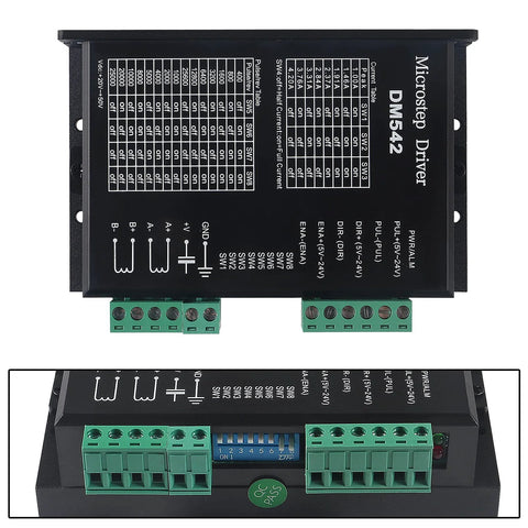 DM542 CNC stepper driver pack with microstep settings and terminals