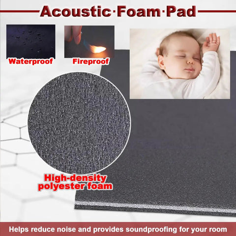 Badass Black Acoustic Foam Sound Absorbing Mat For Game Changer Noise Blocking And Tight Home Theater Builds Or Pro Music Studio Dampening Water Resistant 11mm Thick Underlayment Roll Extending 32 Feet Raw Bottom Design with high-density polyester foam.
