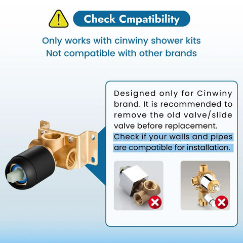 Check compatibility for Matte Black Shower Faucet Set With 10 Inch Rainfall Shower Head, Wall Mounted Single Handle Valve System