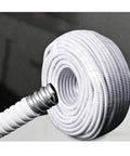 Heavy Duty PVC Coated Flexible Conduit With Galvanized Steel Core Fire Resistant Corrugated Electrical Wire Armor Hose 32.8 Ft coiled tube close-up view.