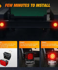 LED Trailer Light Kit 2 Pack Square Stop Turn Tail Side Marker Lights With Beefy Steel Mounting Box installation steps