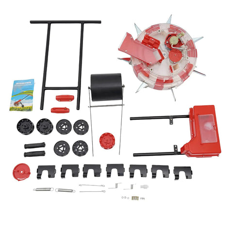 Walk Behind Manual Seed Spreader parts, 9 Inch Spacing, includes 7 nozzles and seed storage box, ideal for soybeans, corn, cotton, peanut.