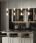 Sleek Dimmable LED Mini Pendant Light Set For Kitchen Island And Bar Black And Gold Finish Dope Pendant Lighting in modern kitchen