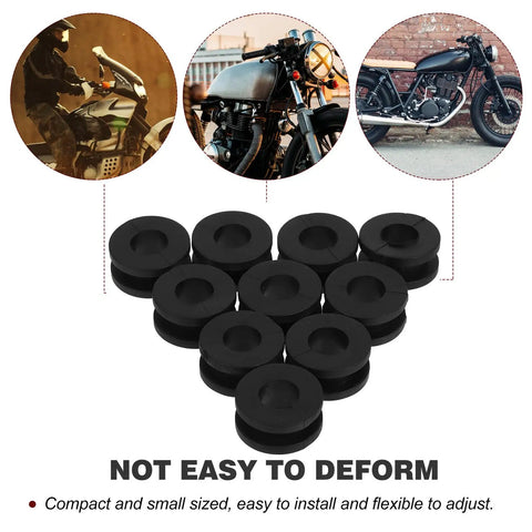 10 Pack Motorcycle Rubber Grommet Kit For Side Covers And Fairings Easy Install Lightweight Durable Black Rubber Mounts For Engine Covers And Body Panels Premium Grommets For Replacement Or Customizing Your Bike, black rubber grommets set